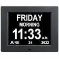 Levick 2022 Newest Digital Day Clock for Senior, Extra Large Date Time Dementia with 12 Alarms, Calendar, AM PM, Auto-Brightness Vision Impaired, Memory Loss, Elderly, Alzheimer (8inch Black)