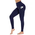 GAYHAY Leggings with Pockets for Women Reg & Plus Size - Capri Yoga Pants High Waist Tummy Control Compression for Workout, 1 Pack Navy Blue, 4XL
