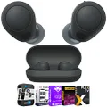 Sony WF-C700N Truly Wireless in-Ear Headphones, Black Bundle with Tech Smart USA Audio Entertainment Essentials Bundle and 3 YR CPS Enhanced Protection Pack