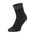 SEALSKINZ Wretham Waterproof Warm Weather Ankle Length Socks, Black/Grey, Medium