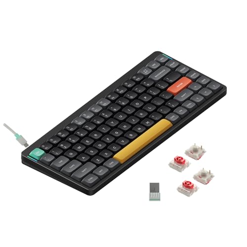 nuphy Air75 V2 Portable 75% Mechanical Keyboard,Wireless Keyboard,Supports Bluetooth/2.4G/USB-C RGB Bluetooth Keyboards,Compatible with Windows/Mac OS/Linux Systems-Gateron Red Switch