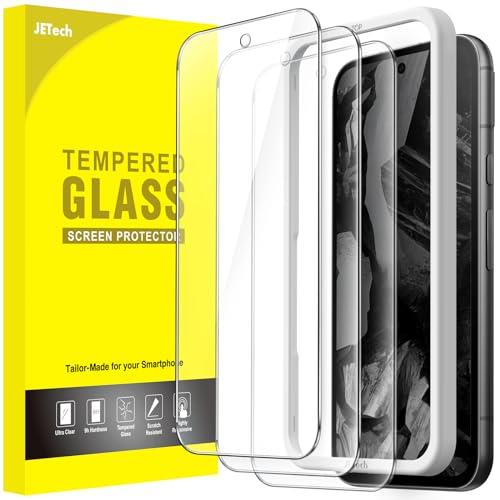 JETech Screen Protector for Google Pixel 8a 6.1-Inch, Tempered Glass Film with Easy Installation Tool, Fingerprint Compatible, HD Clear, 3-Pack