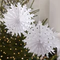Ginger Ray Vintage Noel Christmas Snowflake Tissue Paper Decorations, Mixed