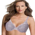 Playtex Love My Curves Side Smoothing Embroidered Underwire Bra Pearl and Steel 40C