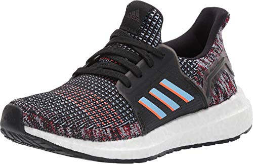 adidas Unisex Ultraboost 19 Running Shoe, Black/Glow Blue/hi-res Coral, 10.5K M US Little Kid