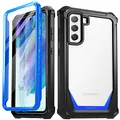 Poetic Guardian Series Case Designed for Samsung Galaxy S21 FE 5G, Built-in Screen Protector Work with Fingerprint ID, Full Body Hybrid Shockproof Bumper Cover Case, Blue