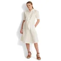 LAUREN Ralph Lauren Women's Linen Shirtdress, White, 12