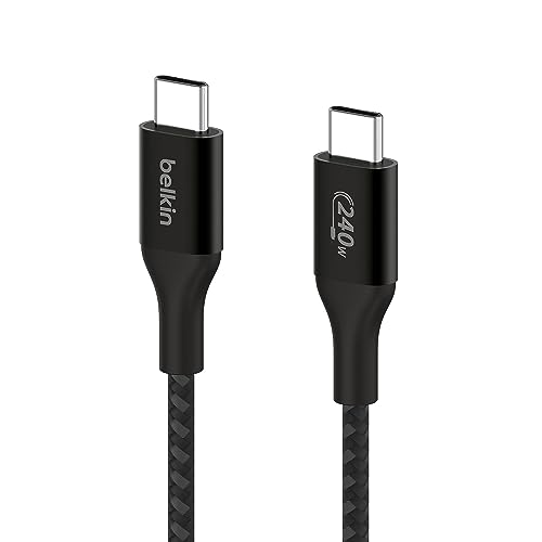 Belkin BoostCharge USB-C to USB-C Power charger cable, USB-IF certified fast charging cable with 240W Power Delivery for iPhone 16, 15, MacBook, Chromebook, Galaxy, iPad, Pixel & More - 1m, black