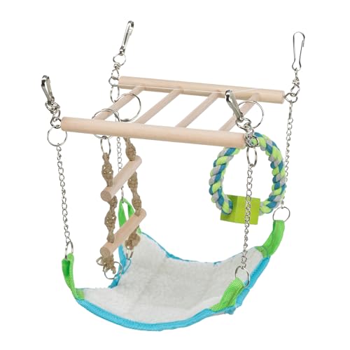 TRIXIE Small Animal Suspension Bridge with Hammock, Rope Ladder, and Ring, Cage Accessory for Ferrets, Rats