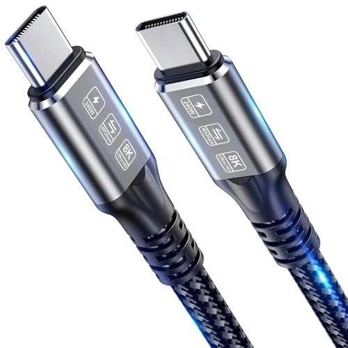 240W Thunderbolt 4 Cable 3ft, USB C Thunderbolt 4 Cable Monitor Cable Supports 40Gbps Data Transfer and Single 8K/Dual 4K Video Compatible with Thunderbolt 4/3 Monitor, Hub, Docking Stations