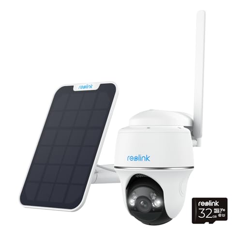 Reolink Go PT Plus 2K 4MP Super HD 4G LTE Battery/Solar Powered Security Camera With Solar Panel, Pan/Tilt