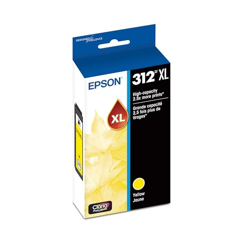 EPSON T312 Claria Photo HD -Ink High Capacity Yellow -Cartridge (T312XL420-S) for select Epson Expression Photo Printers