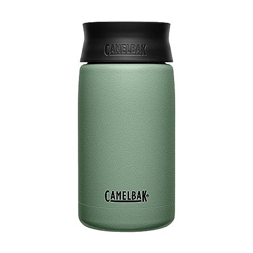 CamelBak Hot Cap Travel Mug, Insulated Stainless Steel, Perfect for taking coffee or tea on the go - Leak-Proof when closed - 12oz, Moss
