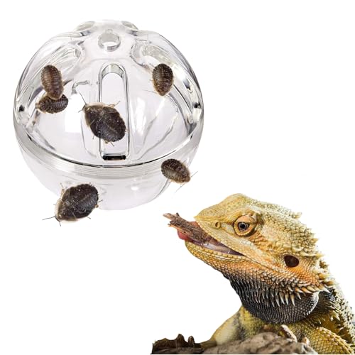 SEZDEKI Bearded Dragon Feeder Toy - Reptile Foraging Ball Lizard Enrichment Interactive Toy Reptile Terrarium Tank Decor for Lizard, Bearded Dragon,Chameleon Small Animals (3.4 Inch)