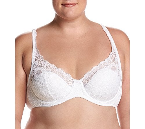 Playtex Women's Love My Curves Thin Foam with Lace Full Coverage Underwire Bra #4514, White, 38DDD