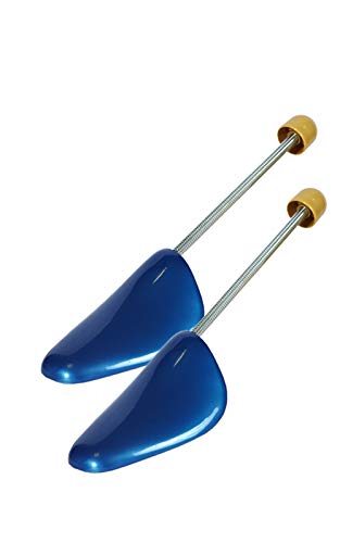 Kaps Paris Shoe Trees | Foldable Universal Shoe Tree with Spiral Spring | Reliable Plastic Shoe Boot Tree Shaper, Blue, 38-40 EUR / US L7 - L9