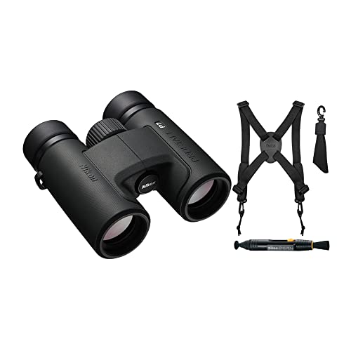 Nikon Prostaff P7 8X42 Binoculars with Harness and Lens Pen Cleaning System Bundle (3 Items)