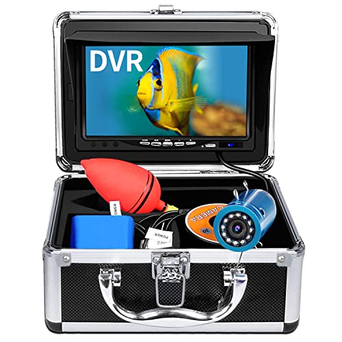 Anysun Portable Underwater Video Camera with 7'' HD Monitor and 12 Lights for Boat, Kayak, Lake, Sea Fishing (8GB Card)