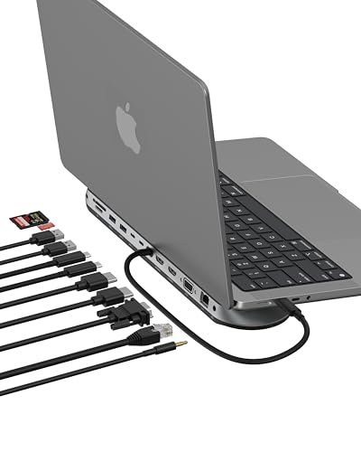 Belkin Connect 11-in-1 Universal USB-C Pro Dock w/ 3-Monitor Support, Silicon Motion Technology - Works with Mac, Windows, and Chromebook - 100W PD w/ 10Gbps Transfer Speeds & 2.5Gbps Ethernet - Grey
