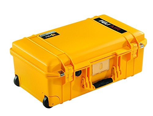 PELI 1535 Air Lightweight Protective Case with Wheels for Camera Equipment, Waterproof and Dustproof, 27 L Volume, with Foam Insert, Colour: Yellow