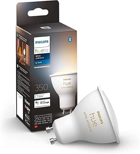[Set of 2] Philips Hue White Ambiance Smart Spotlight LED GU10 Bluetooth, Works with Alexa and Google Assistant [Bundle Set - 2 Pieces]