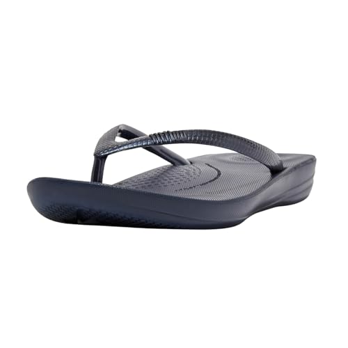 FitFlop Women's IQUSHION Ergonomic FLIP-Flops, Midnight Navy, 7