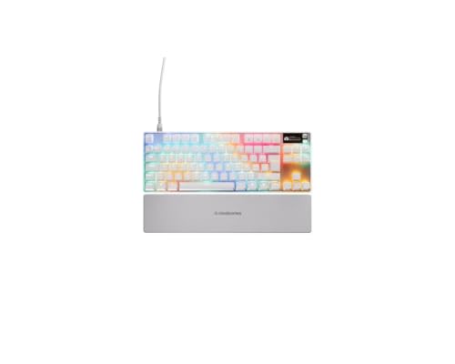 SteelSeries Apex Pro TKL Gen 3 White - HyperMagnetic Gaming Keyboard - OmniPoint 3.0 Switches - Adjustable Response - Rapid Trigger - Rapid Tap/SOCD - OLED - PBT Keycaps - USB-C - FR AZERTY