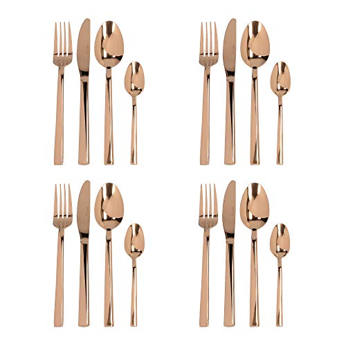 Mikasa C000391 16-Piece Stainless Steel Copper Cutlery Set