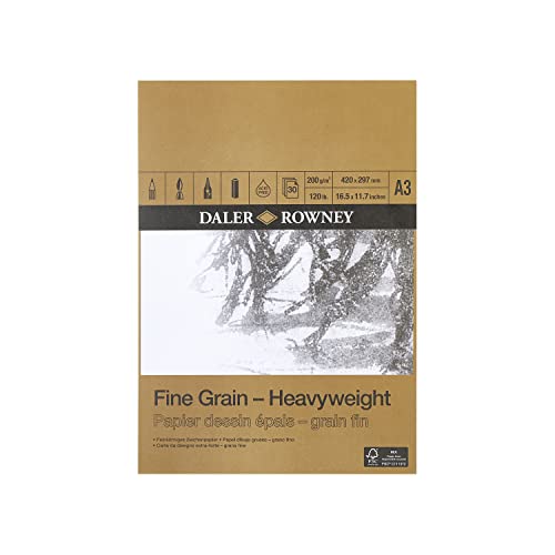 Daler Rowney A3 200g Fine Grain Heavy Weight Paper Pad - 30 Sheets