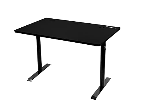 Arozzi Arena Leggero Gaming Desk with Full Surface Water Resistant Desk Mat, Custom Monitor Mount, Cable Management - Black