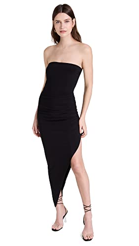 Norma Kamali Women's Strapless Side Drape Gown, Black, Medium
