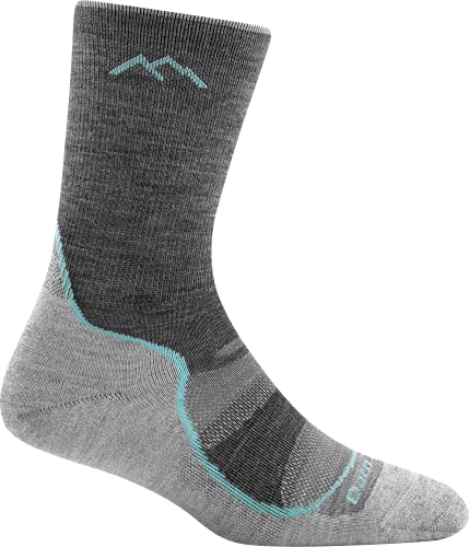 Darn Tough Women's Light Hiker Micro Crew Lightweight with Cushion Socks, Medium, Slate