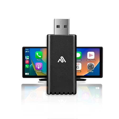 Wireless CarPlay Adapter - Newest and Fastest 5Ghz - AutoSky - Plug and Play - USB-C and USB-A Cables - Wired CarPlay Required