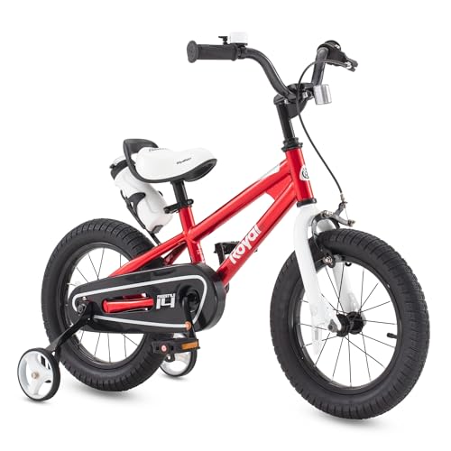 Royalbaby Freestyle Kid’s Bike for Boys and Girls, 12 inch with Training Wheels, Red
