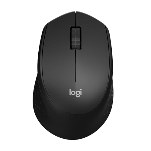 Logitech M330 Silent Plus Wireless Mouse – Enjoy Same Click Feel with 90% Less Click Noise, 2 Year Battery Life, Ergonomic Right-hand Shape for Computers and Laptops, USB Unifying Receiver, Black