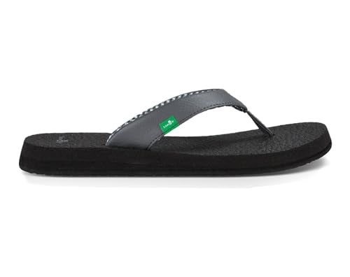 Sanuk Women's Yoga Mat Flip Flop, Charcoal, 8 M US