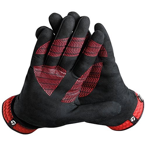 TaylorMade Golf RAIN CONTROL GLOVE (BLACK/RED, LARGE), BLACK/RED(LARGE, PAIR)