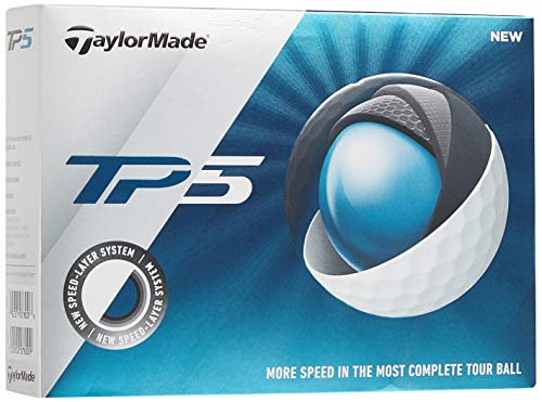 TaylorMade M7152701 TP5 Golf Balls (One Dozen) White Large