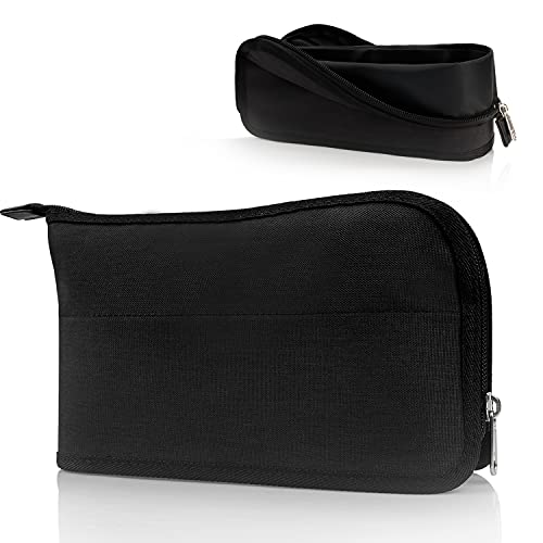 Fourthly Small Toiletry Bag, Water Resistant Toiletries Bags for Men Nylon Travel Toiletry Organizer Mini Makeup Bags for Women, black
