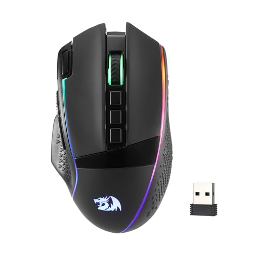 Redragon M991 Wireless Gaming Mouse, 19000 DPI Wired/Wireless Gamer Mouse w/Rapid Fire Key, 9 Macro Buttons, 45-Hour Durable Power Capacity and RGB Backlight for PC/Mac/Laptop