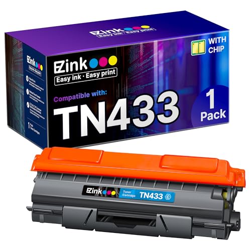 E-Z Ink (TM) Compatible Toner Cartridge Replacement for Brother TN-433 TN433 TN431 to use with HL-L8260CDW HL-L8360CDW MFC-L8900CDW MFC-L8610CDW (1 Cyan, 1 Pack)