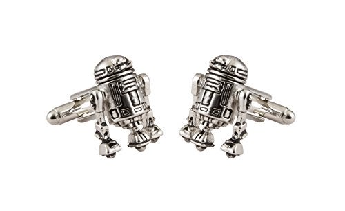 Knighthood Men's Star Wars R2-D2 Cufflinks Silver Shirt Cuff Links Business, Wedding Gifts with Gift Box