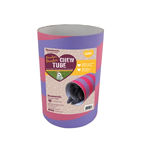 Rosewood Small Animal Activity Toy Rabbit Tube Boredom Breaker, Giant,purple/red