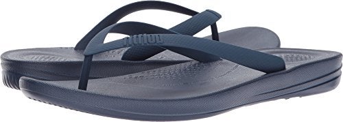 FitFlop Men's Iqushion Ergonomic Flip-Flops, Women US 16, Midnight Navy, 12