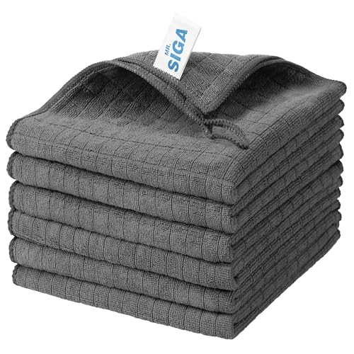 MR.SIGA Microfiber Cleaning Cloth, All-Purpose Cleaning Towels, Pack of 6, Size 13.8 x 15.7 in