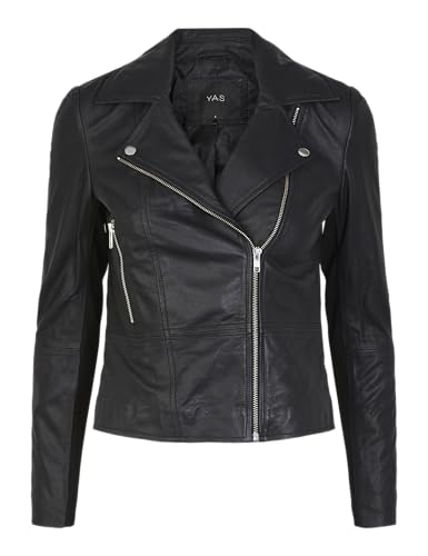 YAS Women's Yassophie Leather Jacket Noos Leather Jacket, black, Small