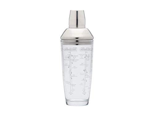 BarCraft KCBCBOSTON Easy Cocktail Shaker with Printed Recipes, 700 ml