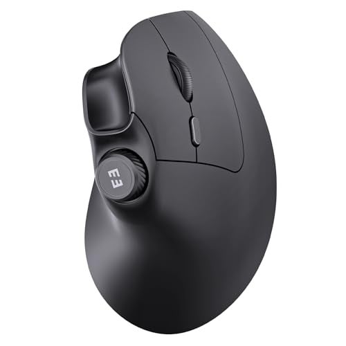 seenda Ergonomic Mouse Wireless, MOU-302 Bluetooth Vertical Mouse Rechargeable, Volume Knob, Silent Mice & 1000/1600/2400 DPI, 3 Multi-Device Connection for Windows/PC/Laptop/Mac/MacBook, Black