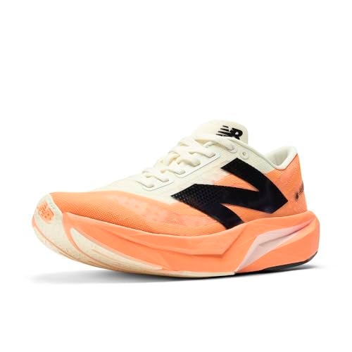 New Balance Women's Fuelcell Rebel V4 Running Shoe, Hot Mango/Angora/Black, 9.5