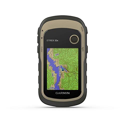 Garmin eTrex 32x, Rugged Outdoor GPS Handheld, GPS Device for Hiking and Geocaching, 2.2'' Sunlight Readable Display, 3-axis Compass, Baromtetric Altimeter, Brown